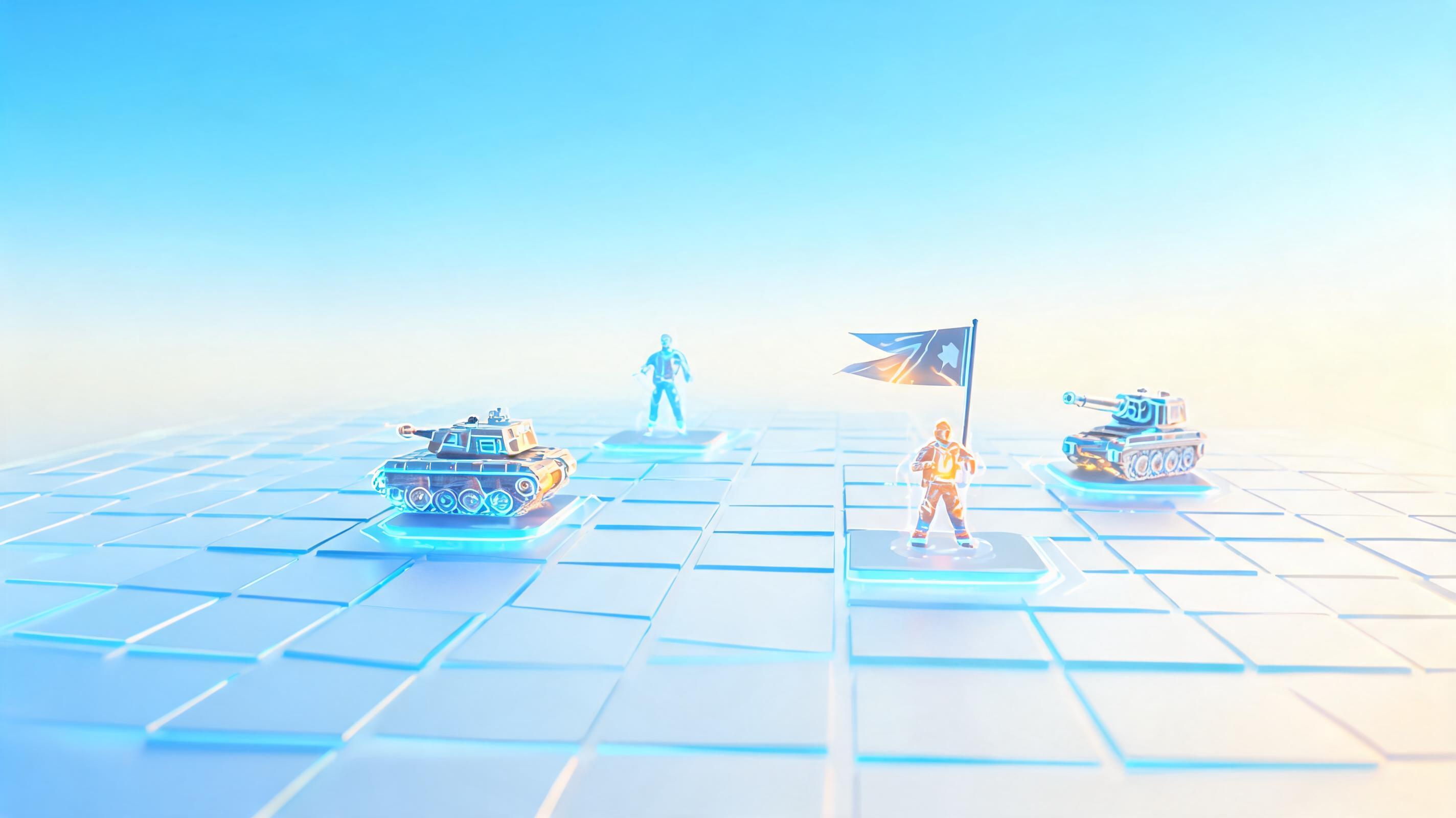 Strategic command center editorial artwork